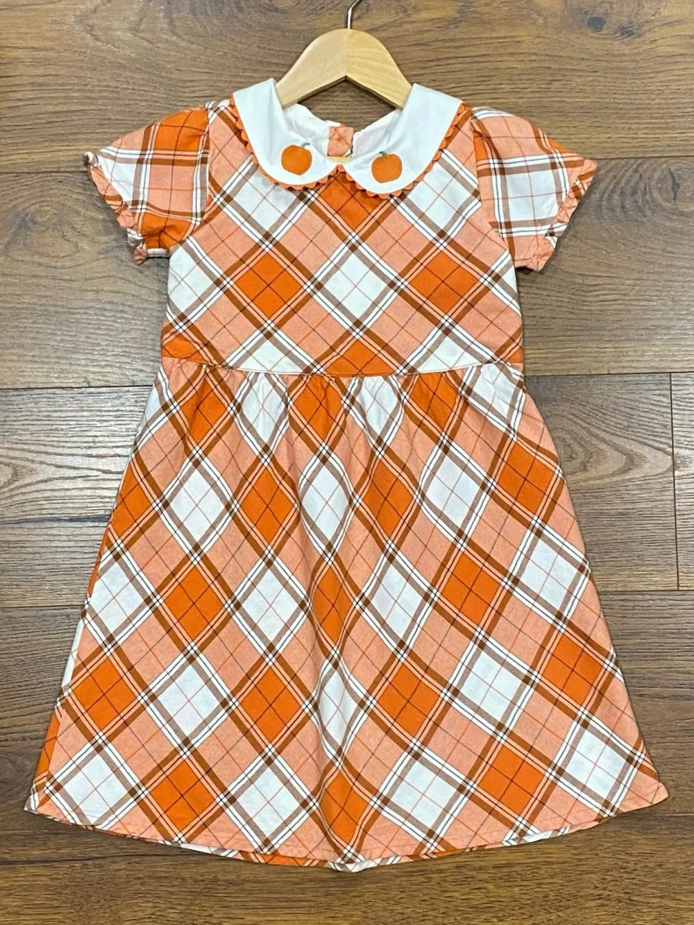 Gymboree Girls ‘Lil’ Pumpkin’ Plaid Dress with Matching Cardigan Size 6